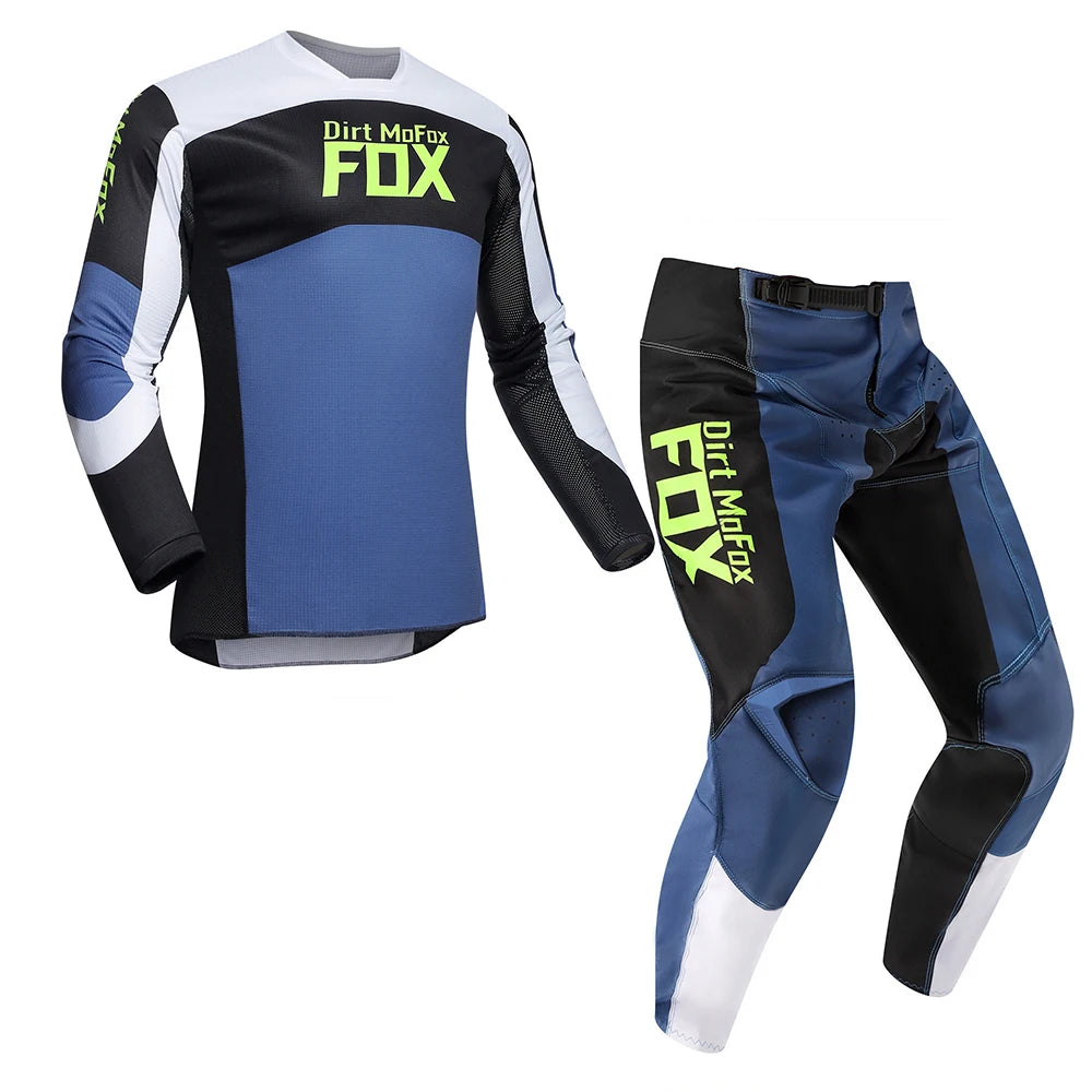 Dirt MoFox Motocross Racing Clothing Set Motorcycle Jersey and Pants 