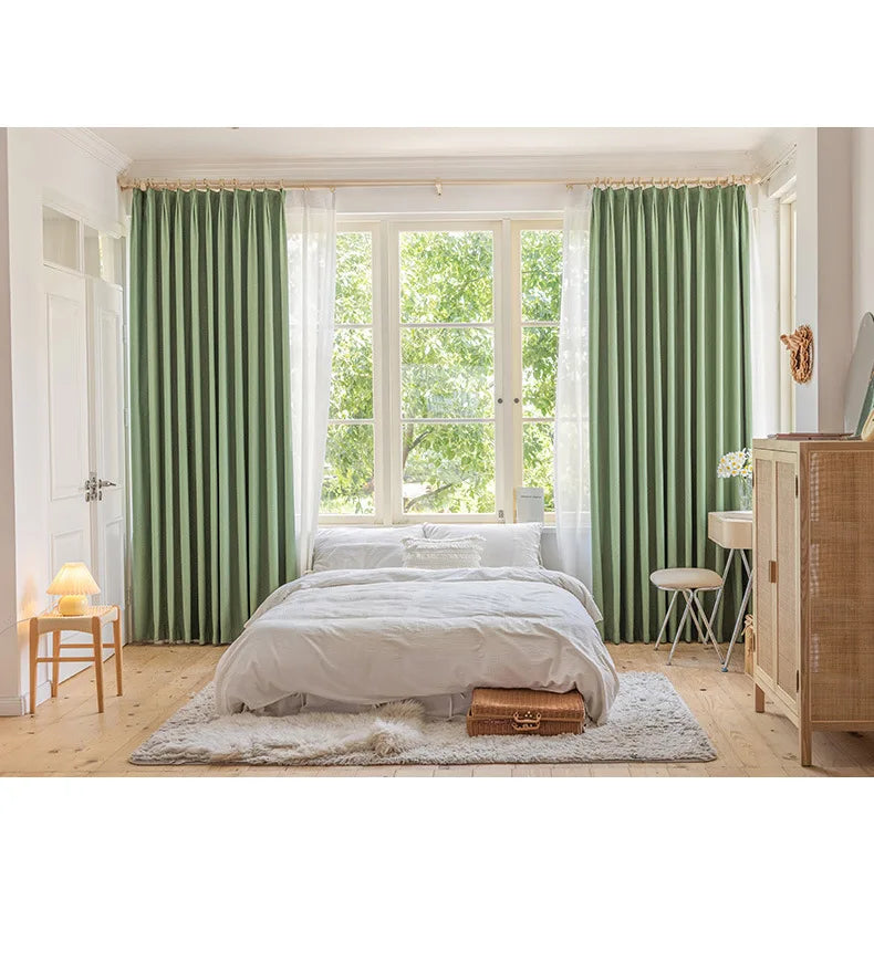 Cortinas modernas para sala de estar, dormitorio, cortina acústica de algodón