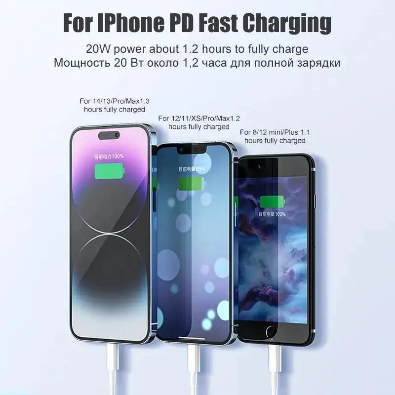 Cable de carga rápida para teléfono móvil APPLE, accesorio de carga rápida PD de 20W para iPhone 13, 12, 11, 14 Pro Max, Mini USB C, 8 Plus, XS, iPad