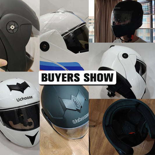 Uchoose-casco de motocicleta Unisex, protector de cabeza con doble lente, secci?