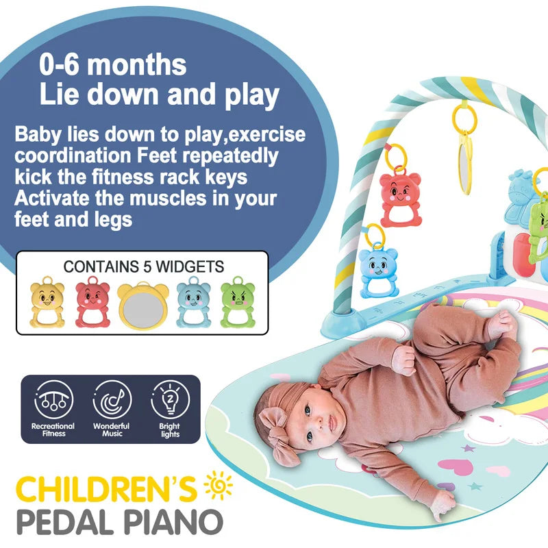 Soporte de Fitness para bebé, juego de música, juguetes de actividades de gimn