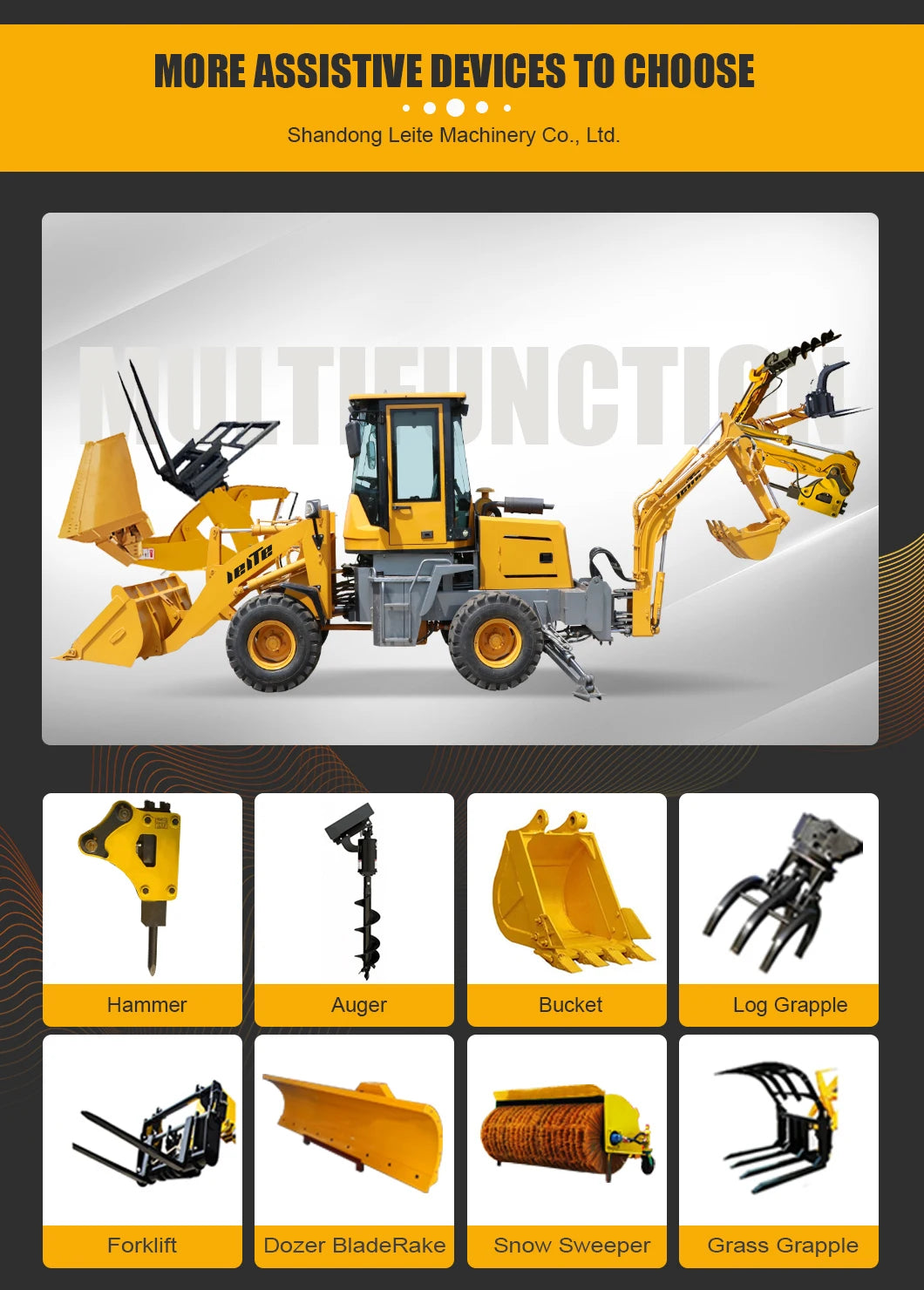 Mini Excavator Backhoe All in One Compact Tractor with Loader and Ret 