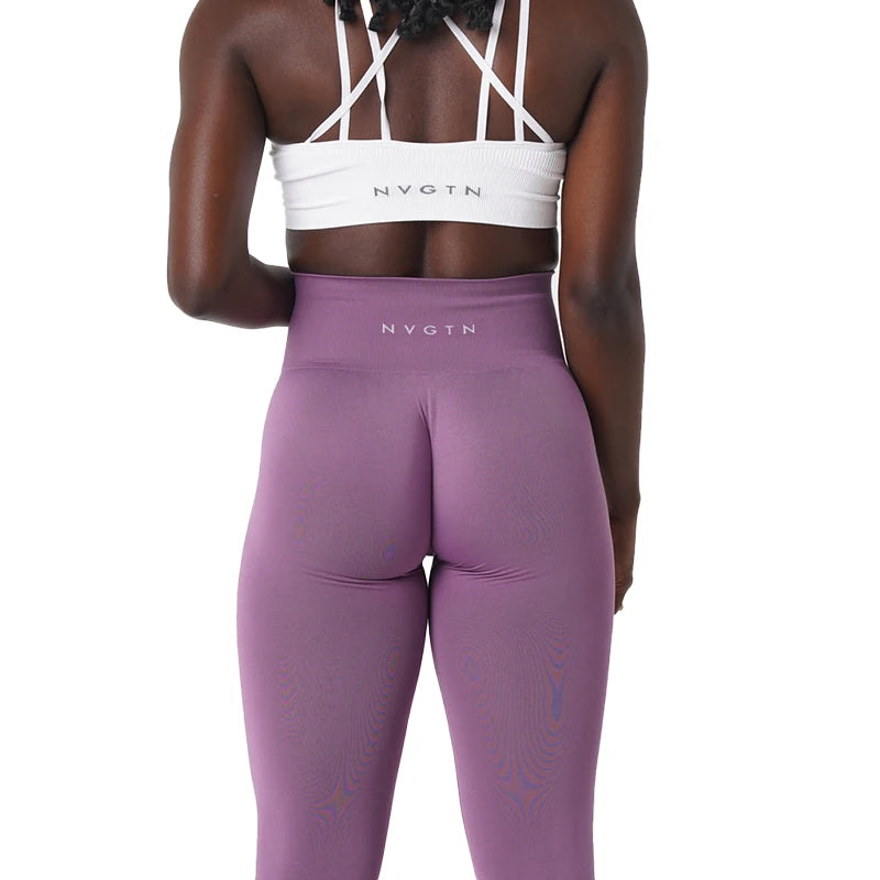 NVGTN-mallas sin costuras para mujer, pantalones de Yoga de cintura alta, ropa de gimnasio, mallas de LICRA suaves para entrenamiento, trajes de Fitness