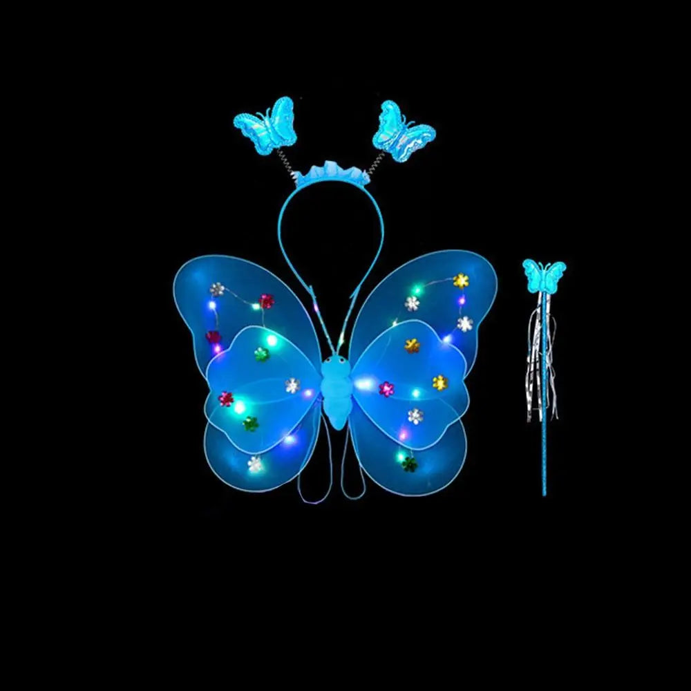 Accesorios de disfraz LED para niños y niñas, faldas de Ángel, alas luminosas