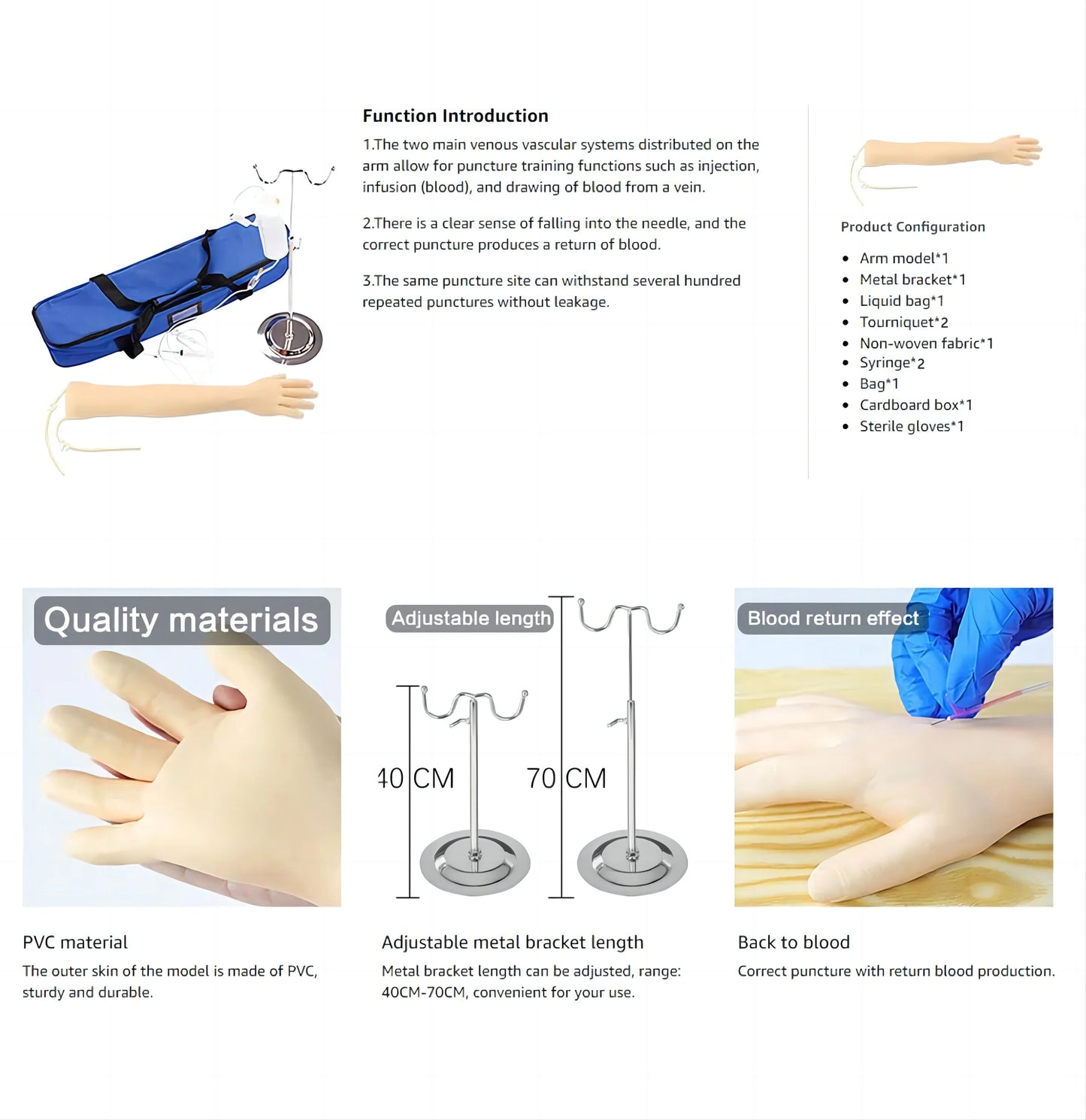 DARHMMY IV Injection Arm, Phlebotomy, IV Infusion Practice Kit, v 