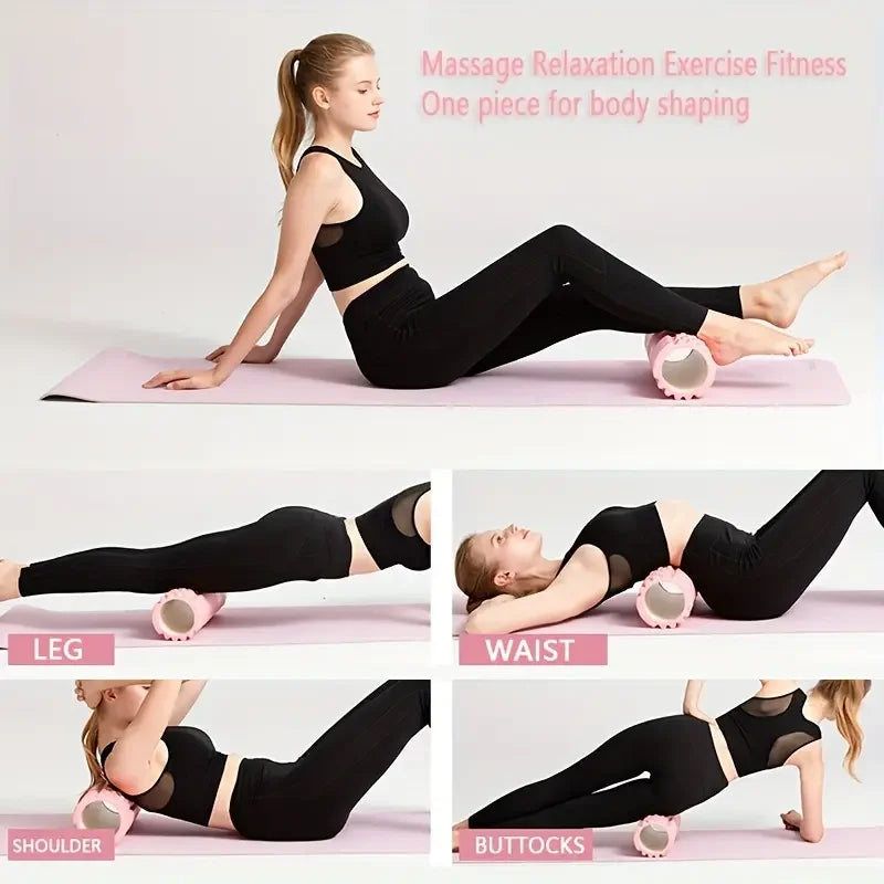 Rodillo de masaje de espuma, columna de Yoga hueca, equipo de Fitness para masaj