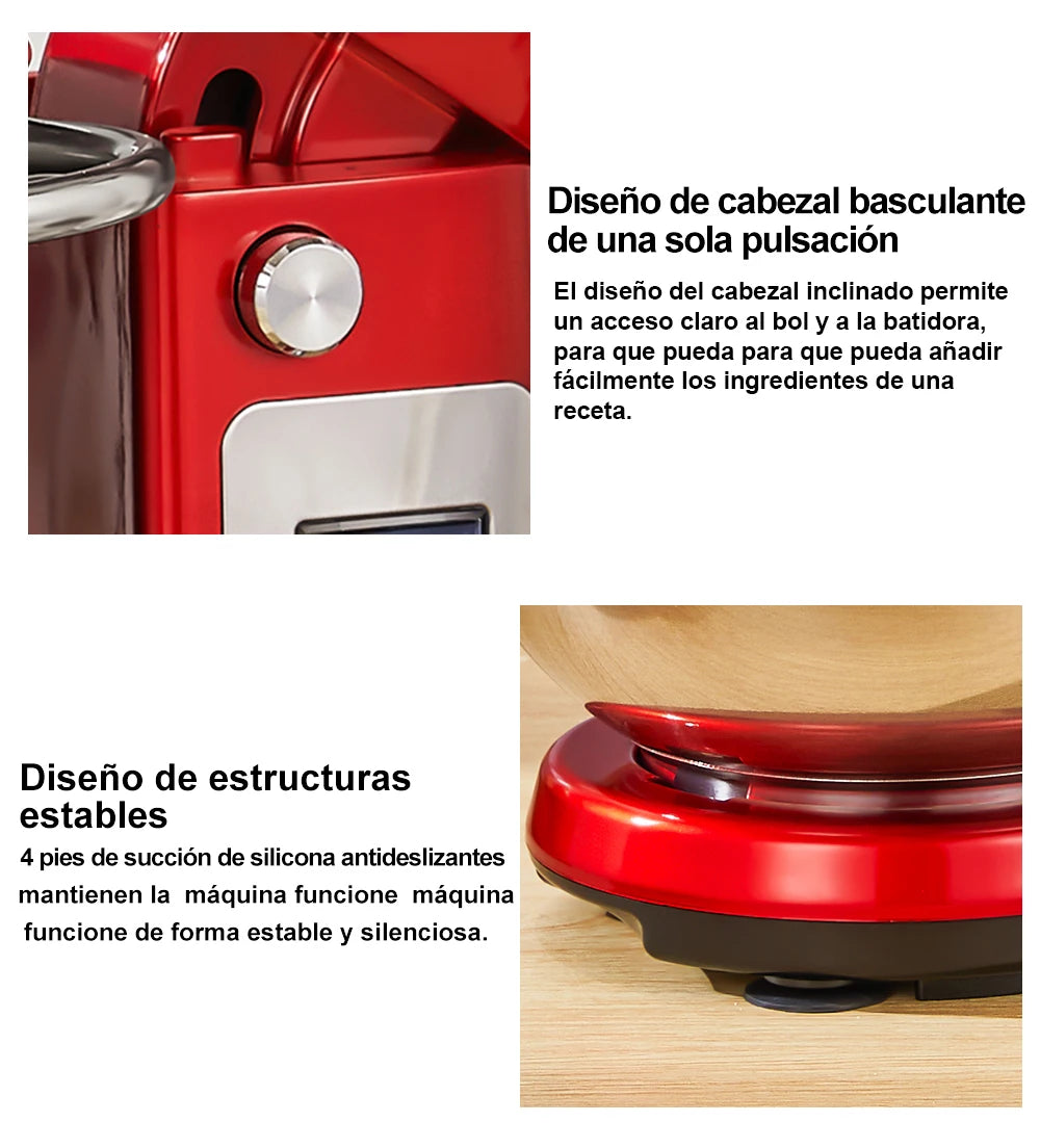 BioloMix-batidora con soporte para alimentos de cocina, batidora con Motor silencioso, batidor de huevos de crema, amasadora de masa de látigo, 6 velocidades, 1200 W, 6 L, CC