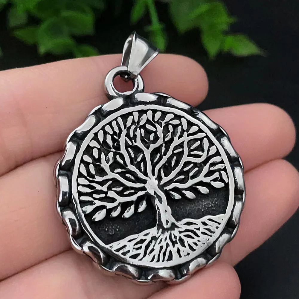 Collar Vintage vikingos Árbol de la vida para hombre, amuleto nórdico celta, c