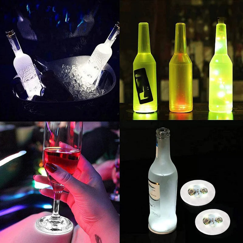 Luces LED para posavasos, decoración luminosa de 5/10/30 piezas para Bar, KTV,