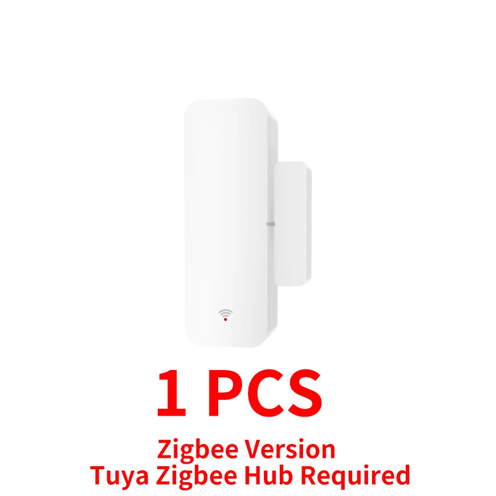 Sensor de puerta Tuya Zigbee con WiFi, Detector abierto y cerrado, alarma inteligente para el hogar, protección de seguridad, funciona con Aleax Smart Life