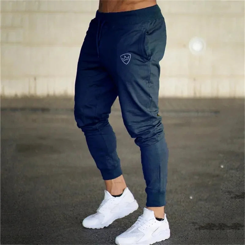 Pantalones deportivos con estampado para hombre, pantalón de chándal elástico