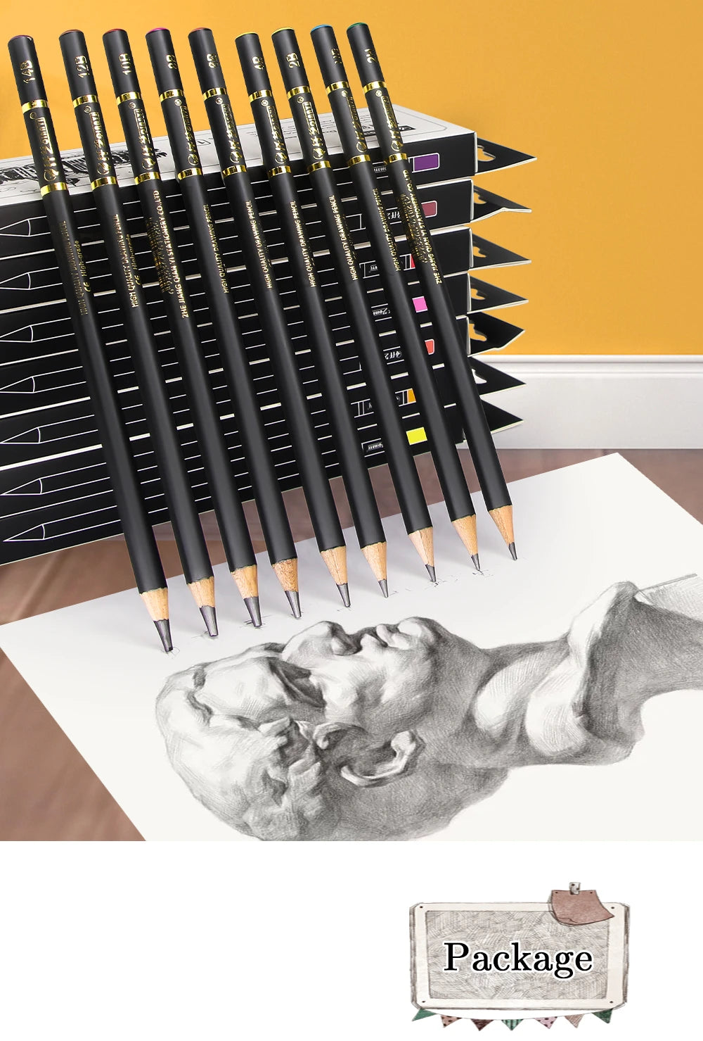 4H Professional Drawing Pencils Set Stationery Art Supplies 