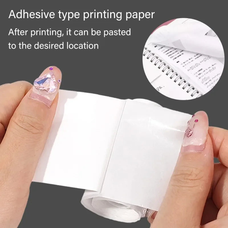 Mini papel de impresora autoadhesivo, papel térmico HD de 57x25mm, impresoras d