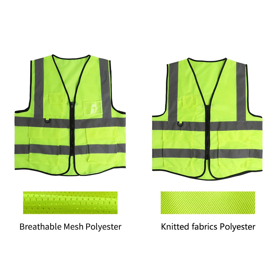 Chaleco de seguridad reflectante de alta visibilidad, chalecos reflectantes de seguridad ajustables, tráfico nocturno al aire libre para correr, ciclismo y Deportes