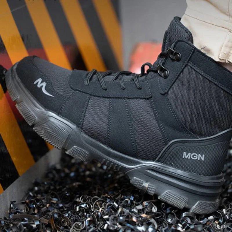 Botas de trabajo indestructibles, zapatos de seguridad con punta de acero, zapat