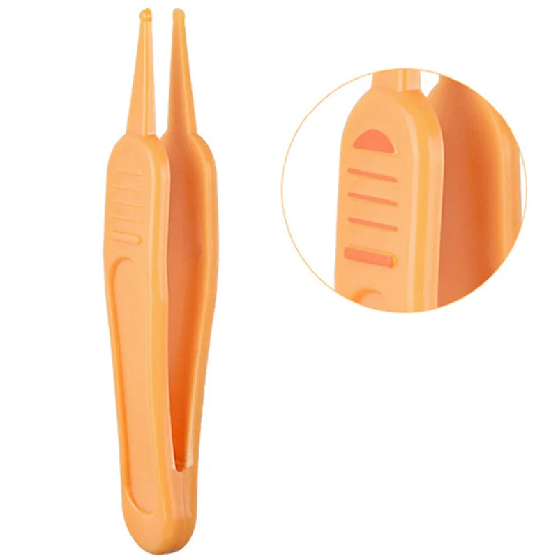 Pinza de cabeza redonda para limpieza del ombligo de la nariz del bebé, cuidado de seguridad para niños, pinzas infantiles, limpiador Nasal de oreja, pinzas de limpieza, herramientas, 1PC