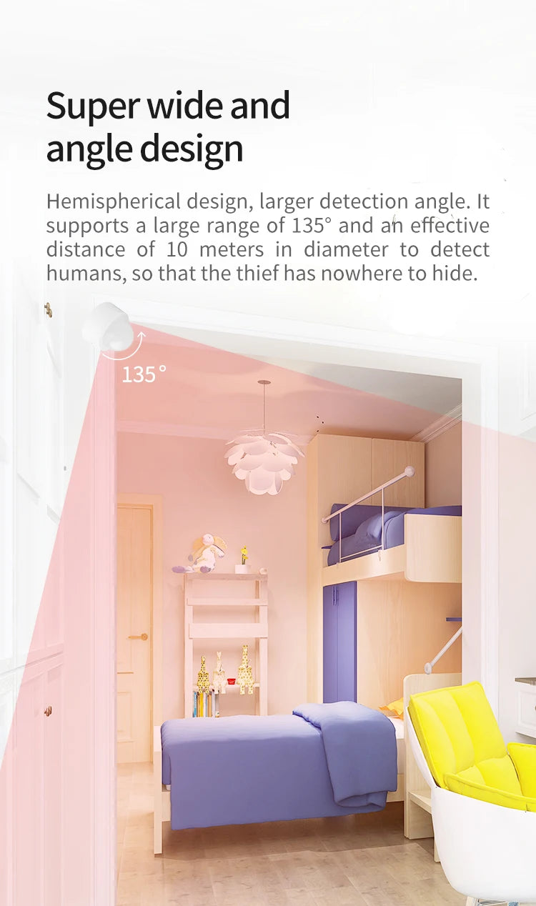 Tuya-Mini Detector de movimiento PIR 2 en 1 Zigbee + luz Lux brillante, Sensor d