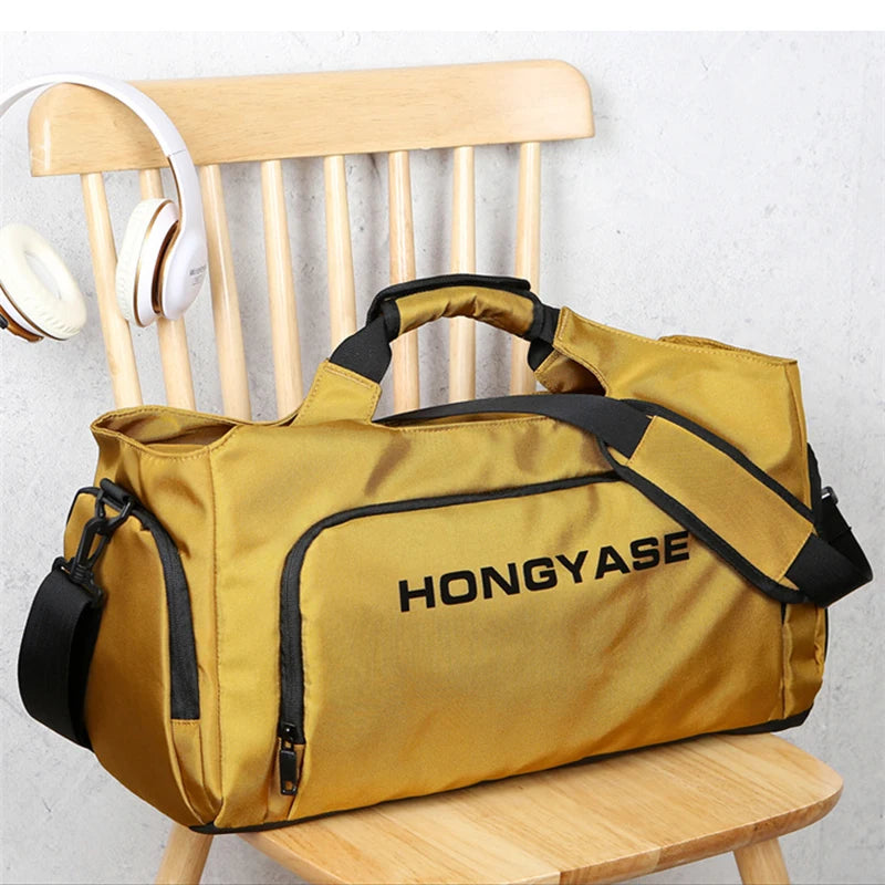 Bolsa deportiva de gimnasio para hombre, bolso de viaje para Fitness, bolsillo para zapatos, equipaje, bolso de mano impermeable, bolso de hombro para fin de semana al aire libre