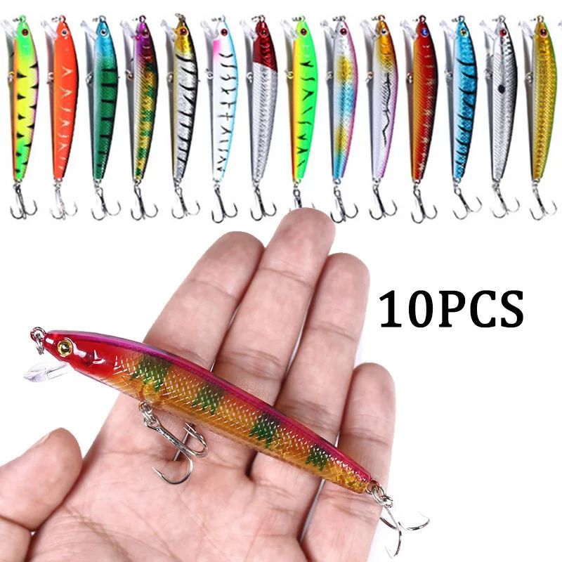 Señuelos de Pesca de pececillos, cebo duro flotante de 95mm y 7g, cebo Artifici