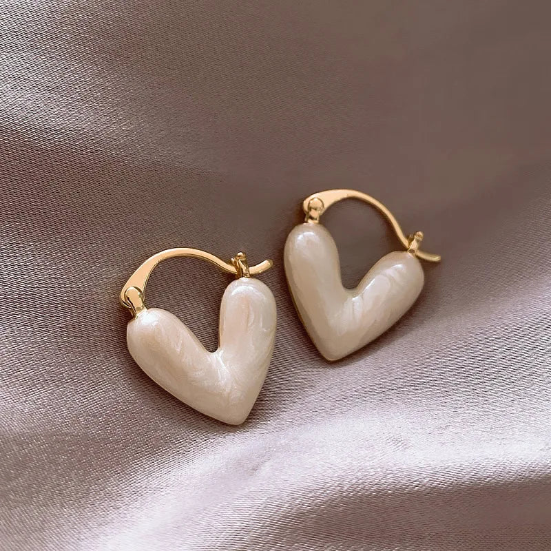 Pendientes de tuerca con forma de corazón para mujer, aretes colgantes de amor,