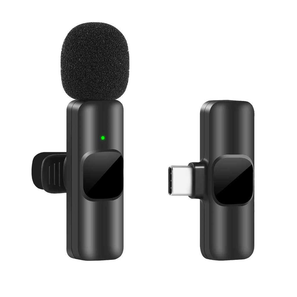 Micrófono Lavalier inalámbrico portátil, minimicrófono de grabación de Audio y vídeo para iPhone, Android, transmisión en vivo, videojuegos, teléfono
