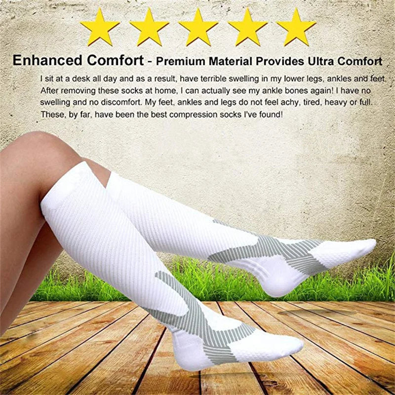 Running Compression Stockings Marathon Hiking Sports Socks 