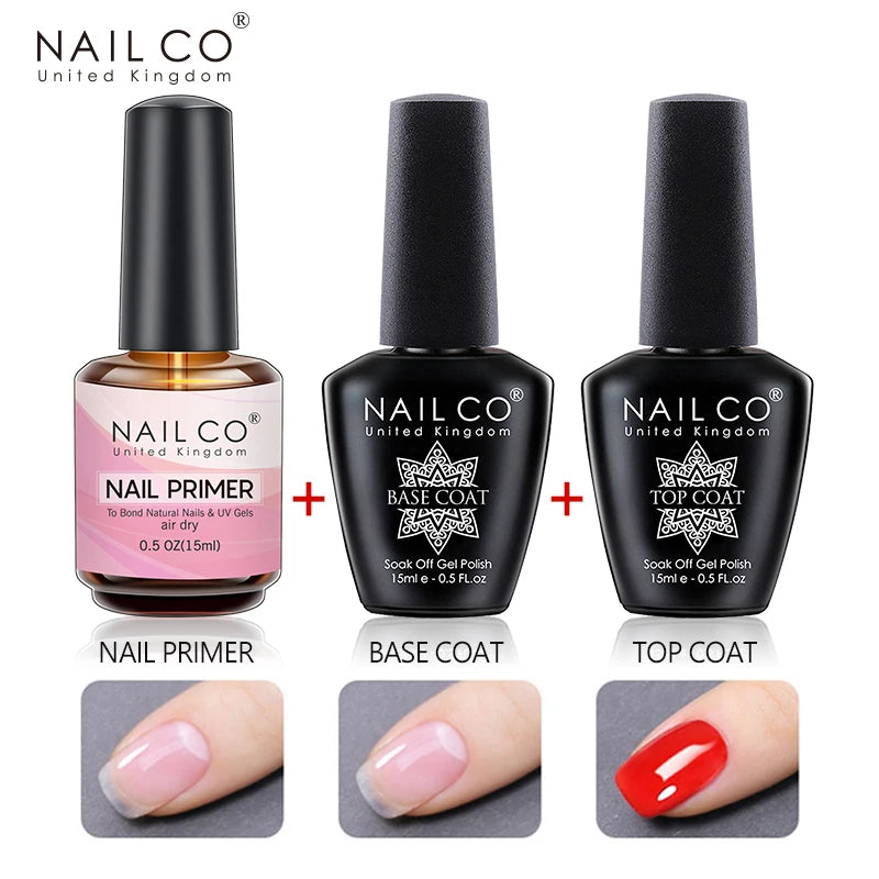 NAILCO-Esmalte de Gel para uñas, imprimación, capa Base, removedor mágico, juego de funciones, UV, Esmalte de uñas, arte de uñas, 15ml