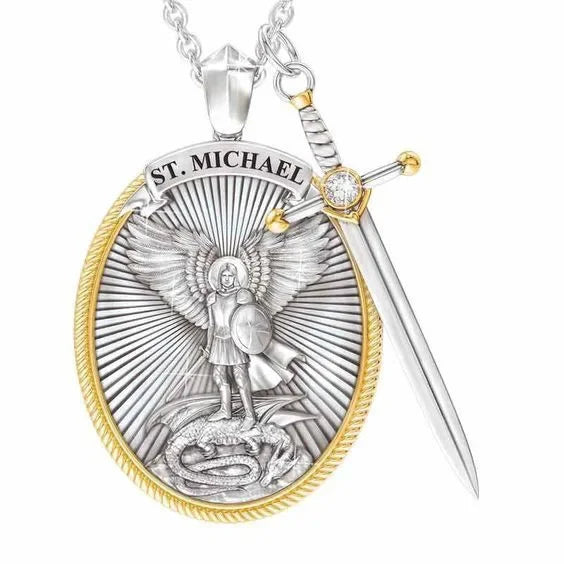 Catholic jewelry stainless steel Saint Michael the Archangel pendant co 