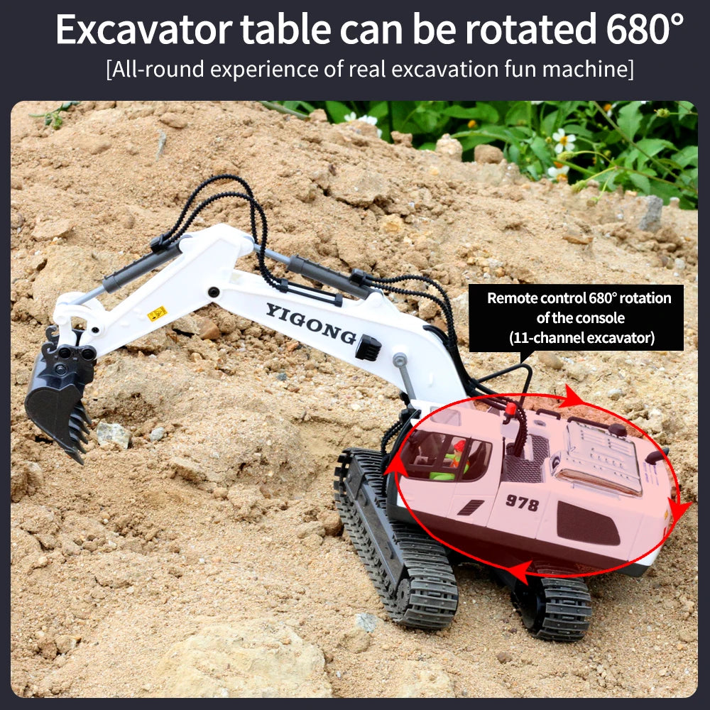 Excavadora a Control remoto para niños, vehículo de ingeniería de 2,4G, cami?