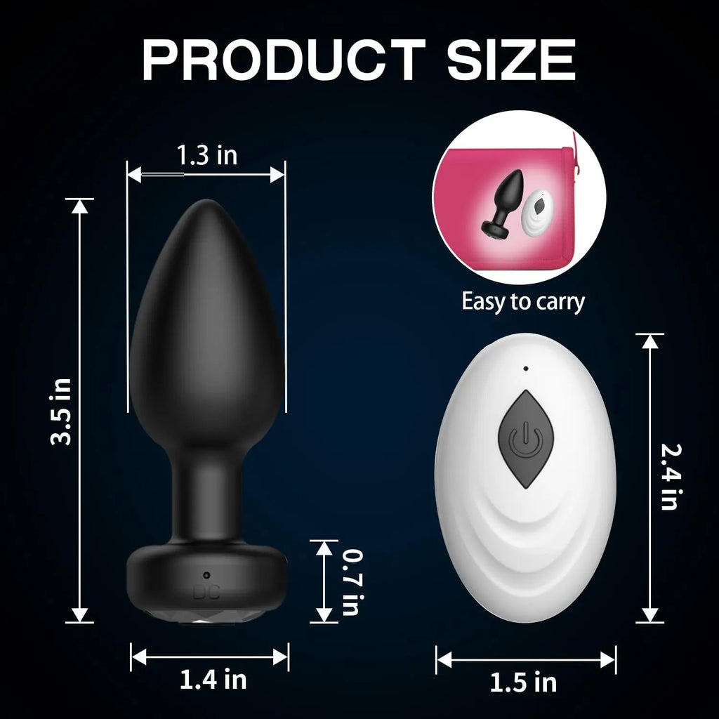 Wireless Remote Control Anal Plug Vibrator for Men Women 