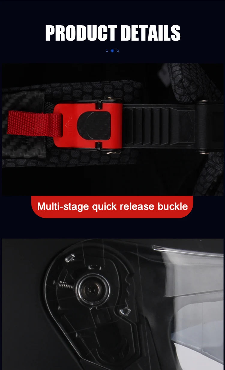 Uchoose-Cascos de cara completa para motocicleta, equipo de protección contra c