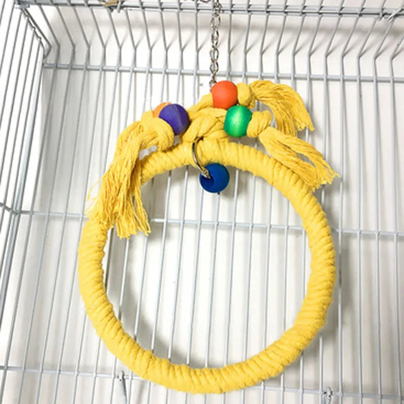 Juguete para masticar loros, cuerda de algodón, puente para morder, rasgado, ca