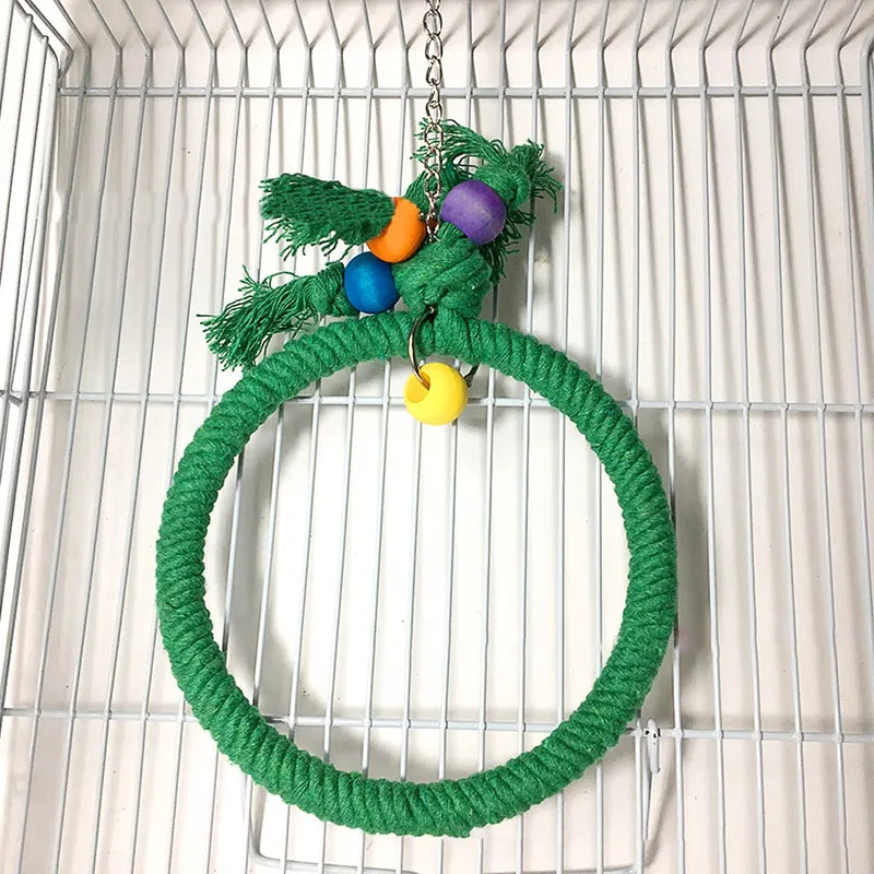 Juguete para masticar loros, cuerda de algodón, puente para morder, rasgado, ca