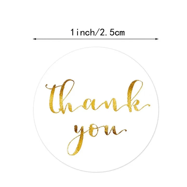 500 Pieces 25mm Thank You Stickers Kraft Paper Stickers for h