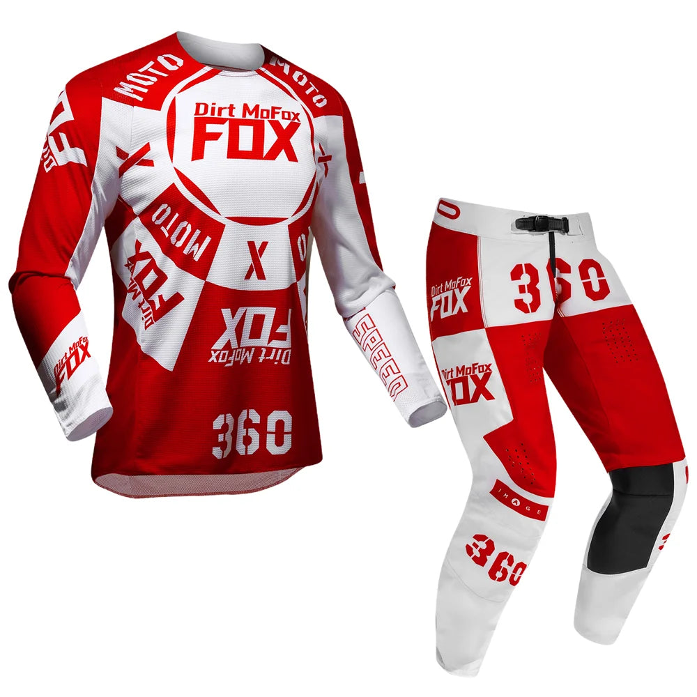 Dirt MoFox Motocross Racing Clothing Set Motorcycle Jersey and Pants 