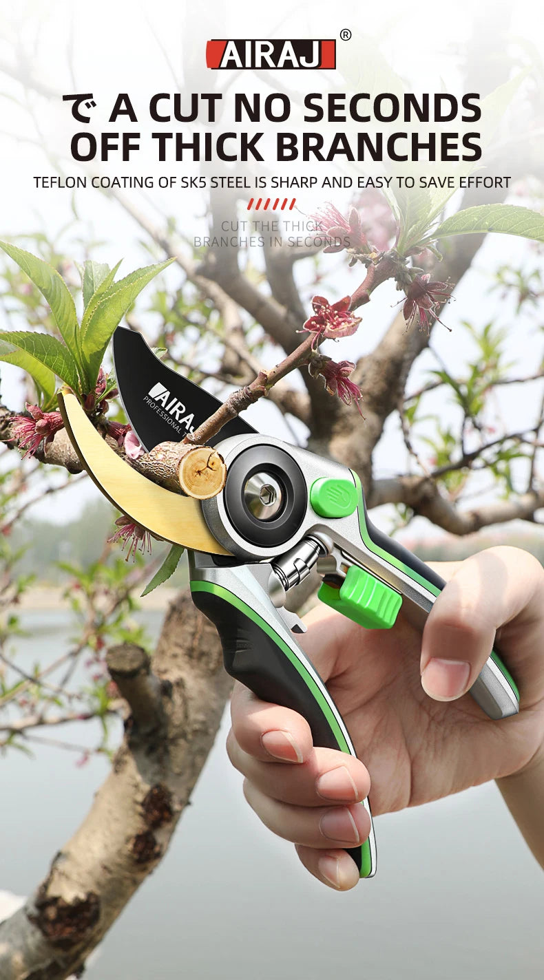 AIRAJ-tijeras de podar para jardinería, herramientas de jardín, ahorro de mano