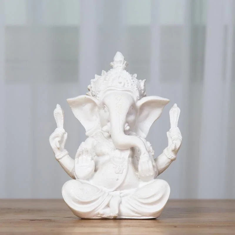 Sandstone Ganesha Buddha Elephant Statue Handmade Sculpture 