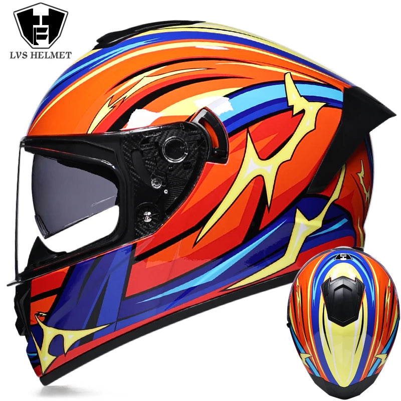 Motorcycle helmets for men and women, double lens locomotive helmets, helmets 