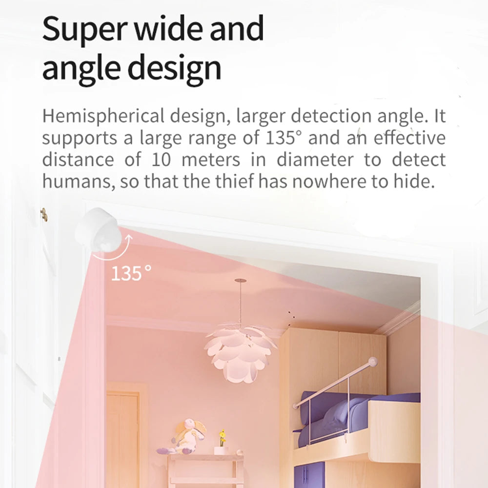 Tuya-Mini Detector de movimiento PIR 2 en 1 Zigbee + luz Lux brillante, Sensor d