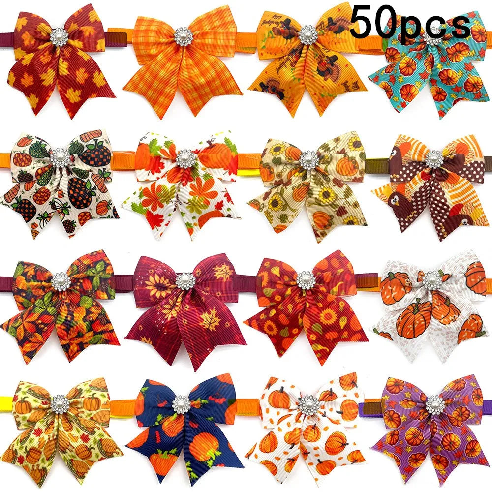 50/100 Pcs Autumn Style Small Dog Bow Grooming Product