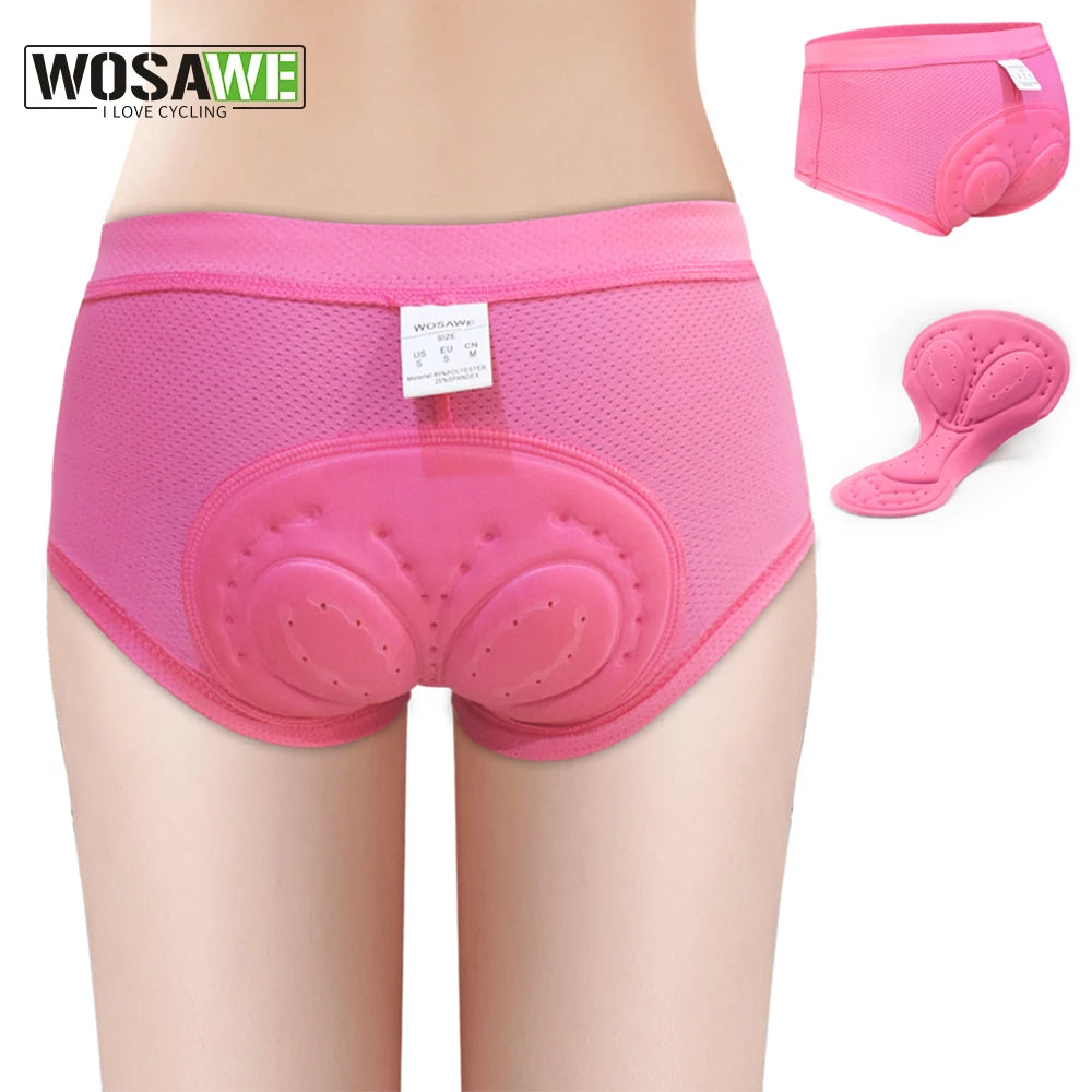WOSAWE-pantalones cortos de ciclismo para mujer, ropa interior transpirable con