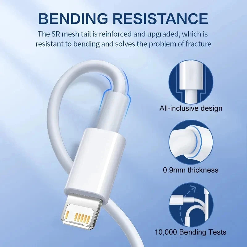 Cable de carga rápida para teléfono móvil APPLE, accesorio de carga rápida PD de 20W para iPhone 13, 12, 11, 14 Pro Max, Mini USB C, 8 Plus, XS, iPad