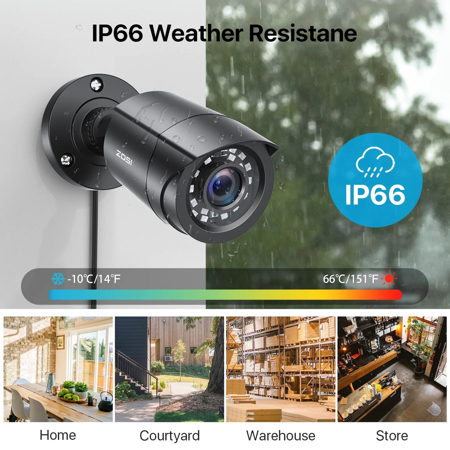 ZOSI-Sistema de videovigilancia CCTV para exteriores, videocámara de seguridad con 8 canales, 1080P, 5MP, Lite, DVR, 2/4/6/8 piezas, 2MP, con cable, día/noche