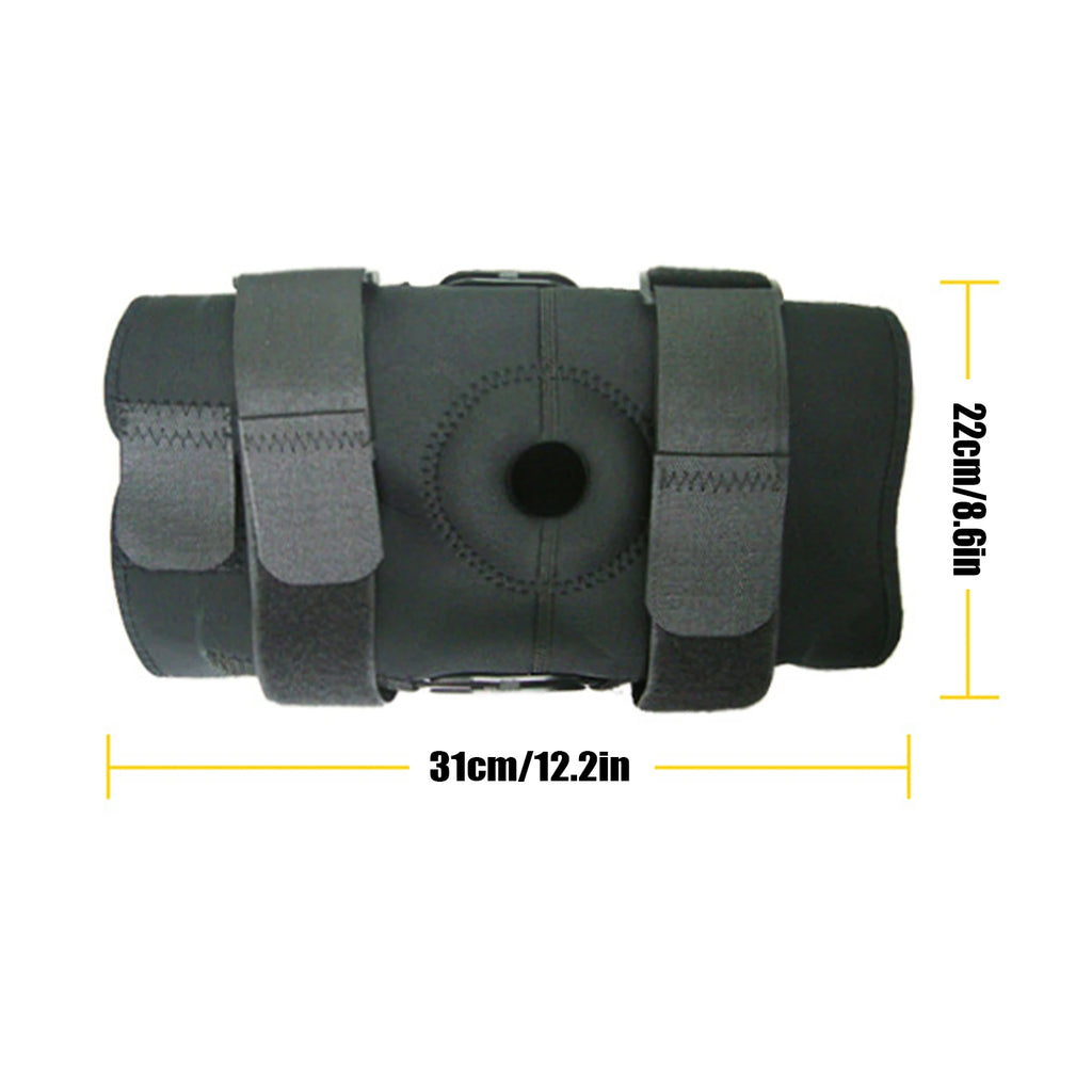 Rodillera con bisagras, soporte estabilizador de rótula lateral con correa, Alm