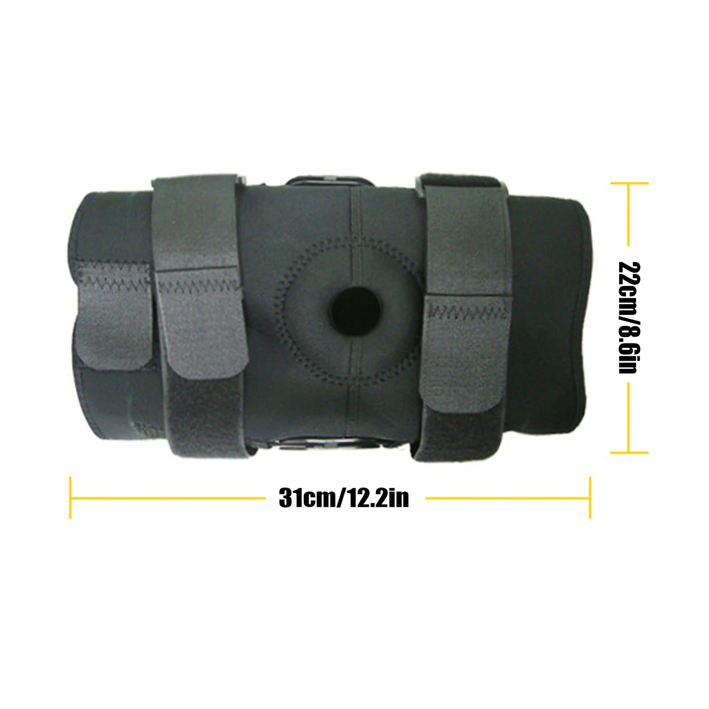 Hinged Knee Brace Lateral Patella Stabilizer Support with Strap, Alm 