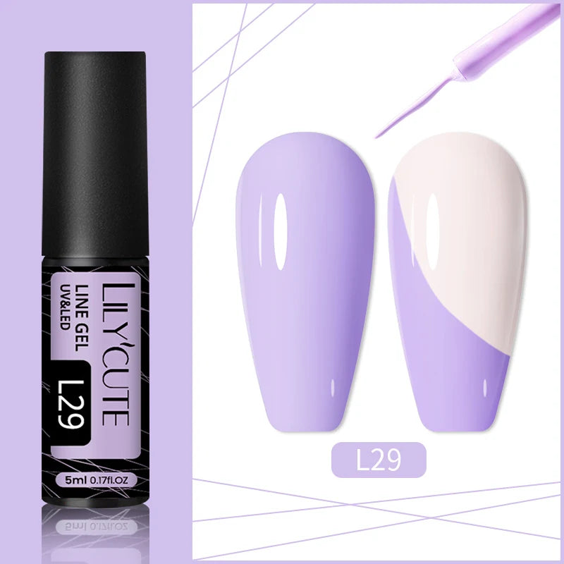 LILYCUTE-esmalte de uñas de Gel UV brillante, pintura de uñas semipermanente francesa, brillante, dorado champán, 5ML