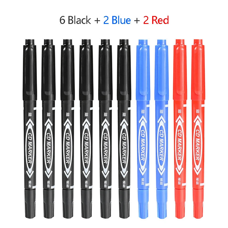 Double-sided waterproof permanent marker pens, double-sided marker pens co
