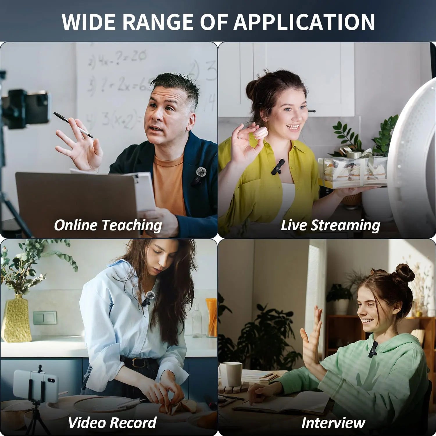 Wireless Lavalier Microphone for Mobile Phone Mini Recording Microphone