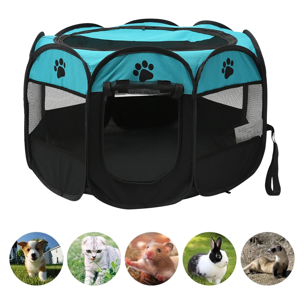 Foldable Pet Tent Octagonal Dog Cage for Large Dogs 