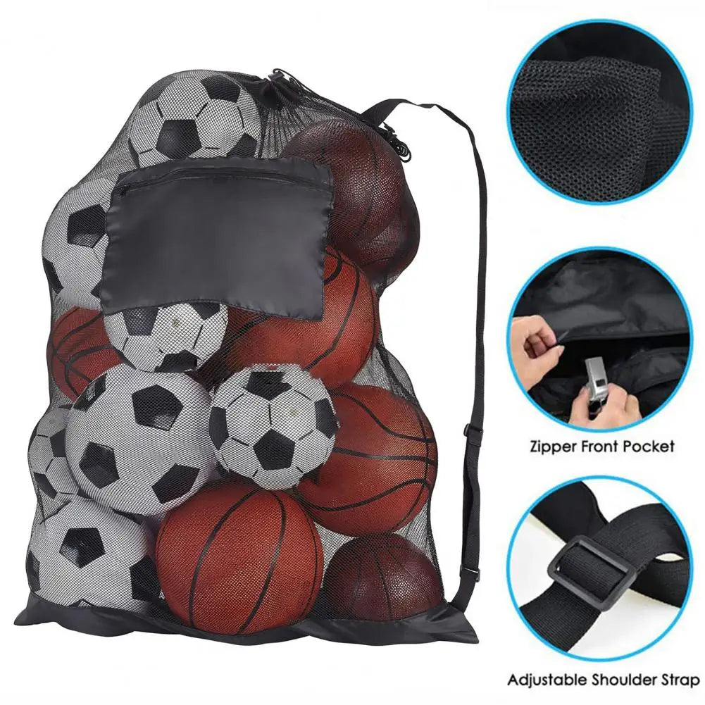 Bolsa de malla con cordón para pelota deportiva, mochila de baloncesto, fútbol, voleibol, bolsa de almacenamiento para equipo de natación